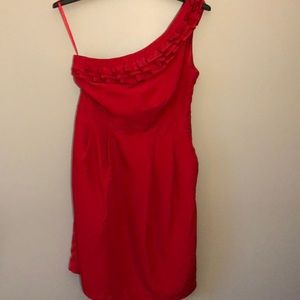 The Limited one shoulder red cocktail dress